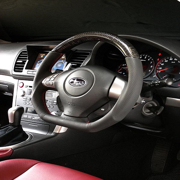 Damd D-Shaped Carbon/Leather Steering Wheel 08-14 WRX/STI